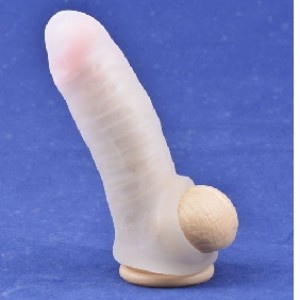  Penis Extender with Texture Inside, very soft and pliable, CLEAR FROSTED